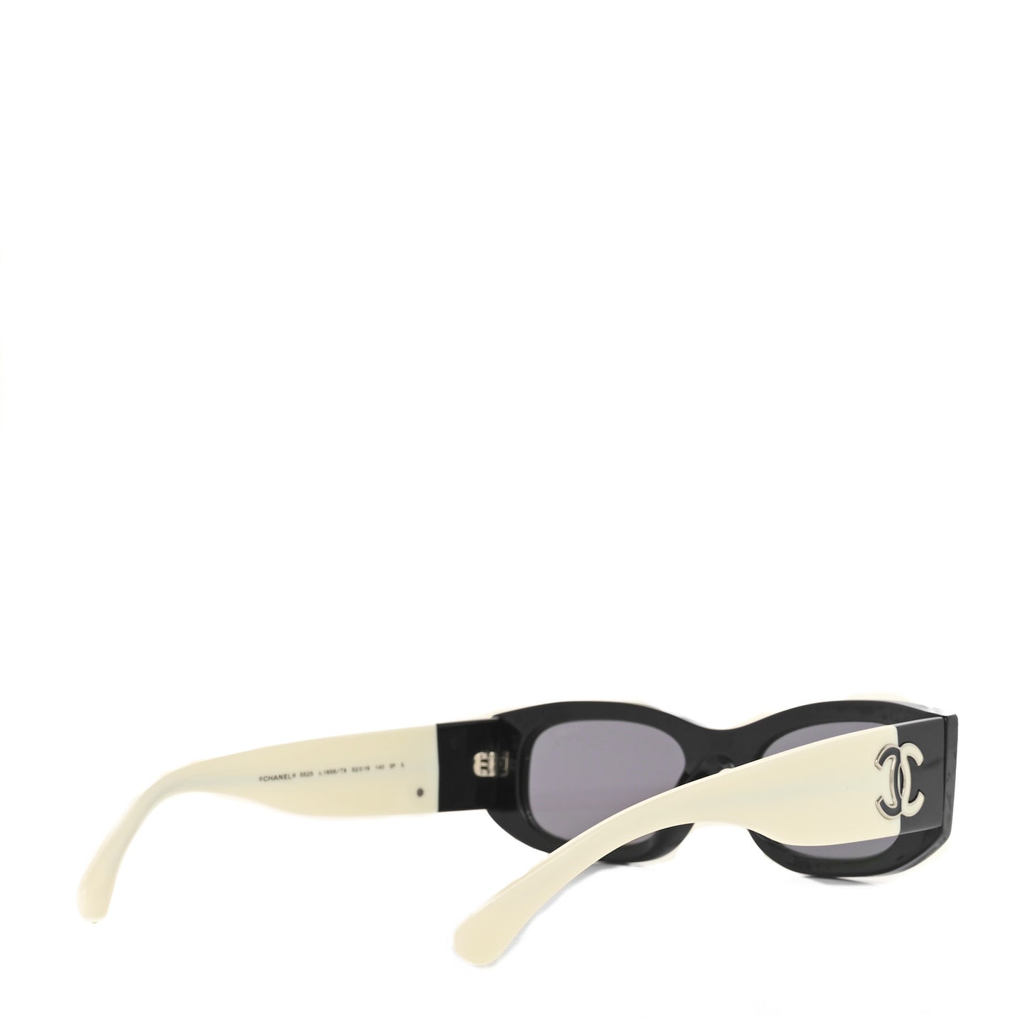 Acetate Rectangle Sunglasses 5525 Black White