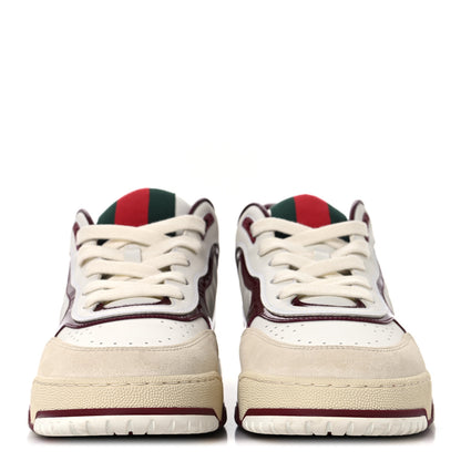 Gucci Calfskin Suede Crystal Patent Mens Re-Web Sneakers 9 Ivoire Red 3 of 10
