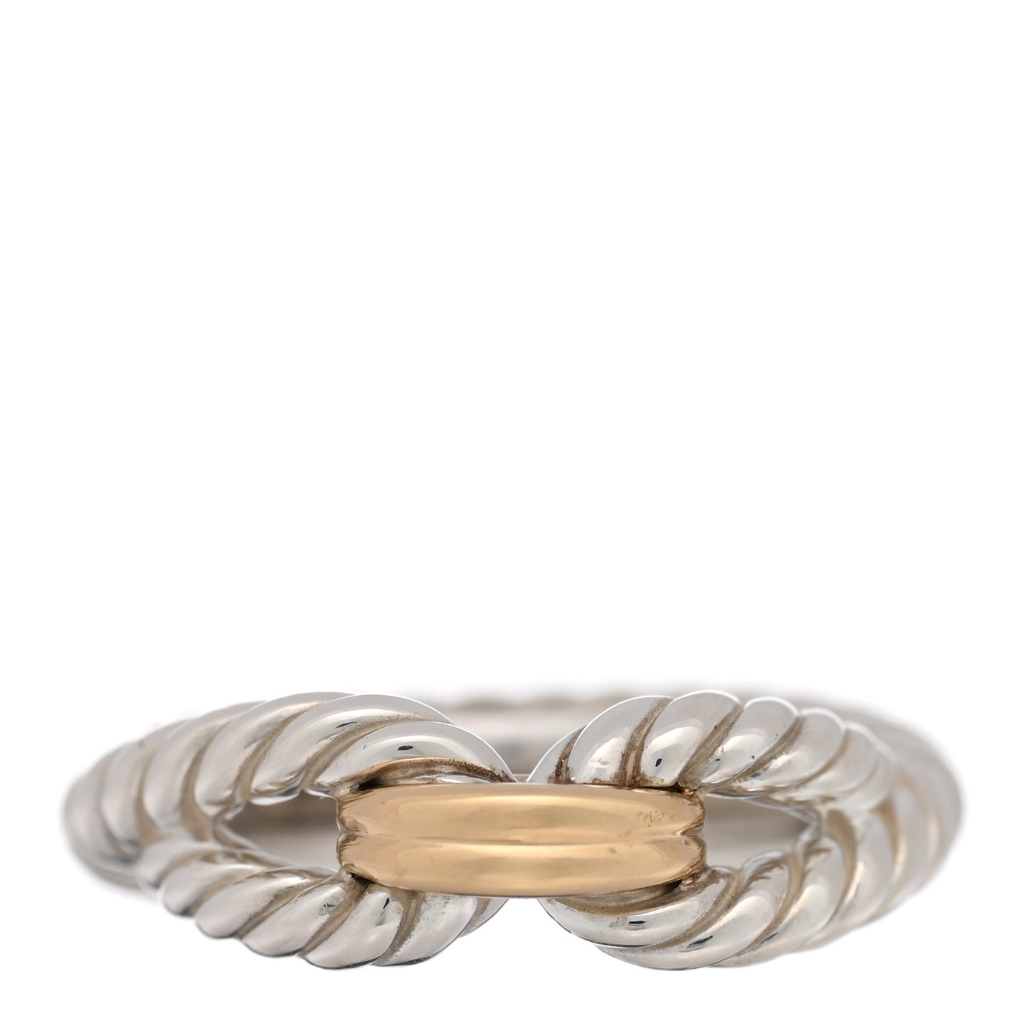 Sterling Silver 18K Yellow Gold Cable Loop Ring 48 4.5