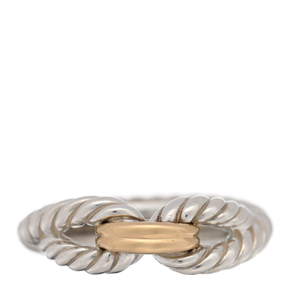 David Yurman Sterling Silver 18K Yellow Gold Cable Loop Ring 48 4.5 1 of 4