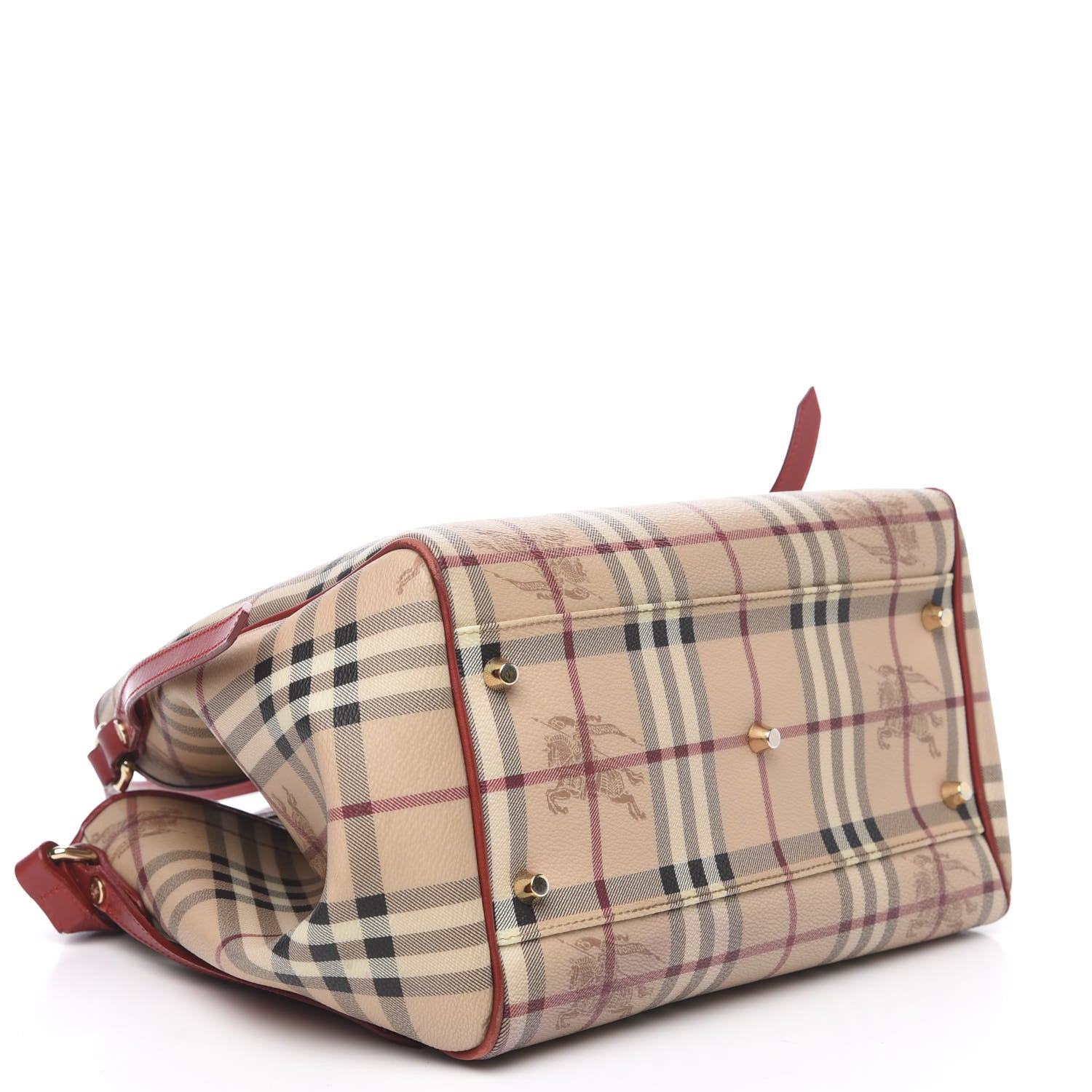 Burberry Haymarket Check Small Canterbury Tote Military Red 3 of 11
