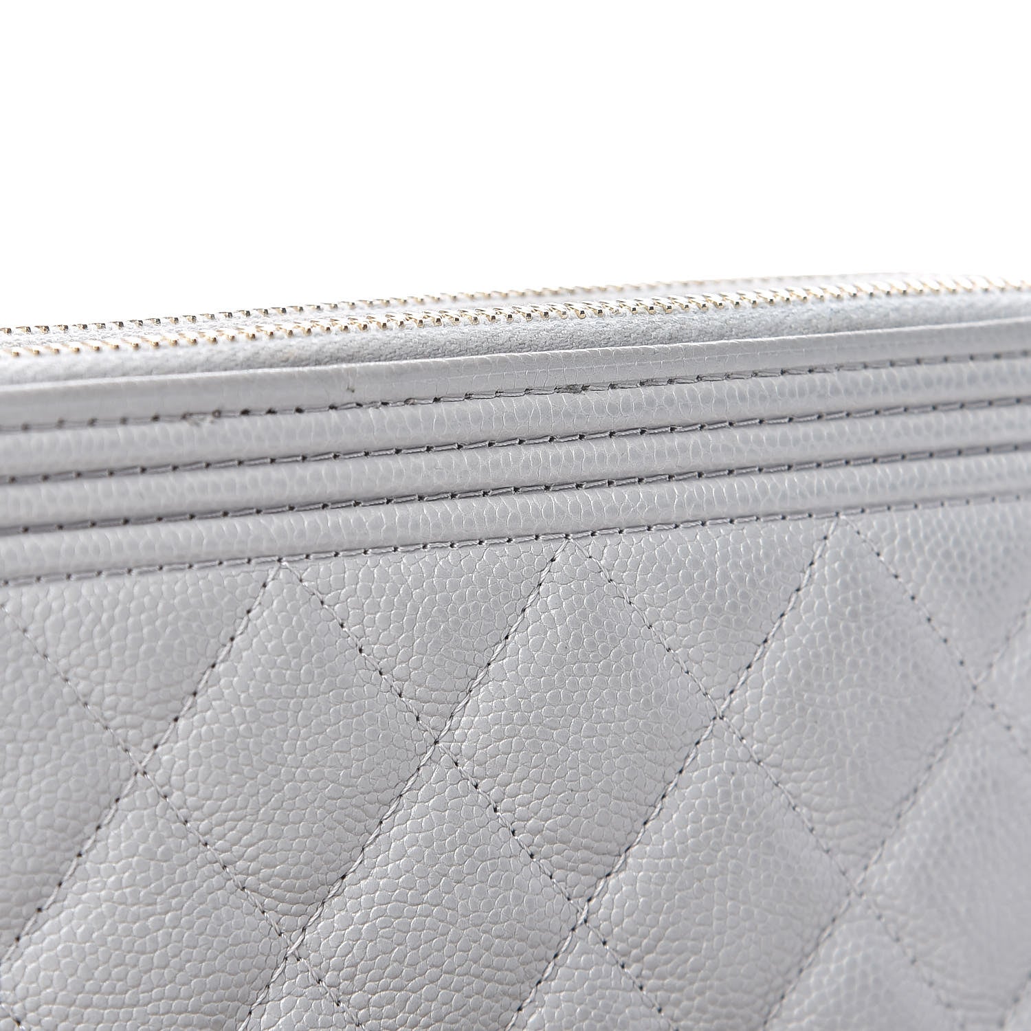 Chanel Caviar Quilted Small Boy Clutch With Chain Grey 12 of 14
