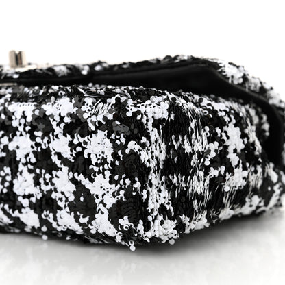 Chanel Sequin Houndstooth Small Flap Black White 10 of 11