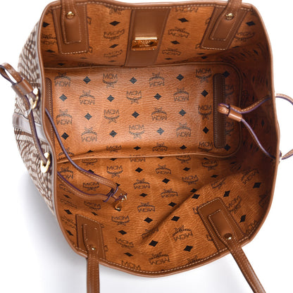 MCM Visetos Medium Liz Reversible Shopper Tote Cognac 10 of 13