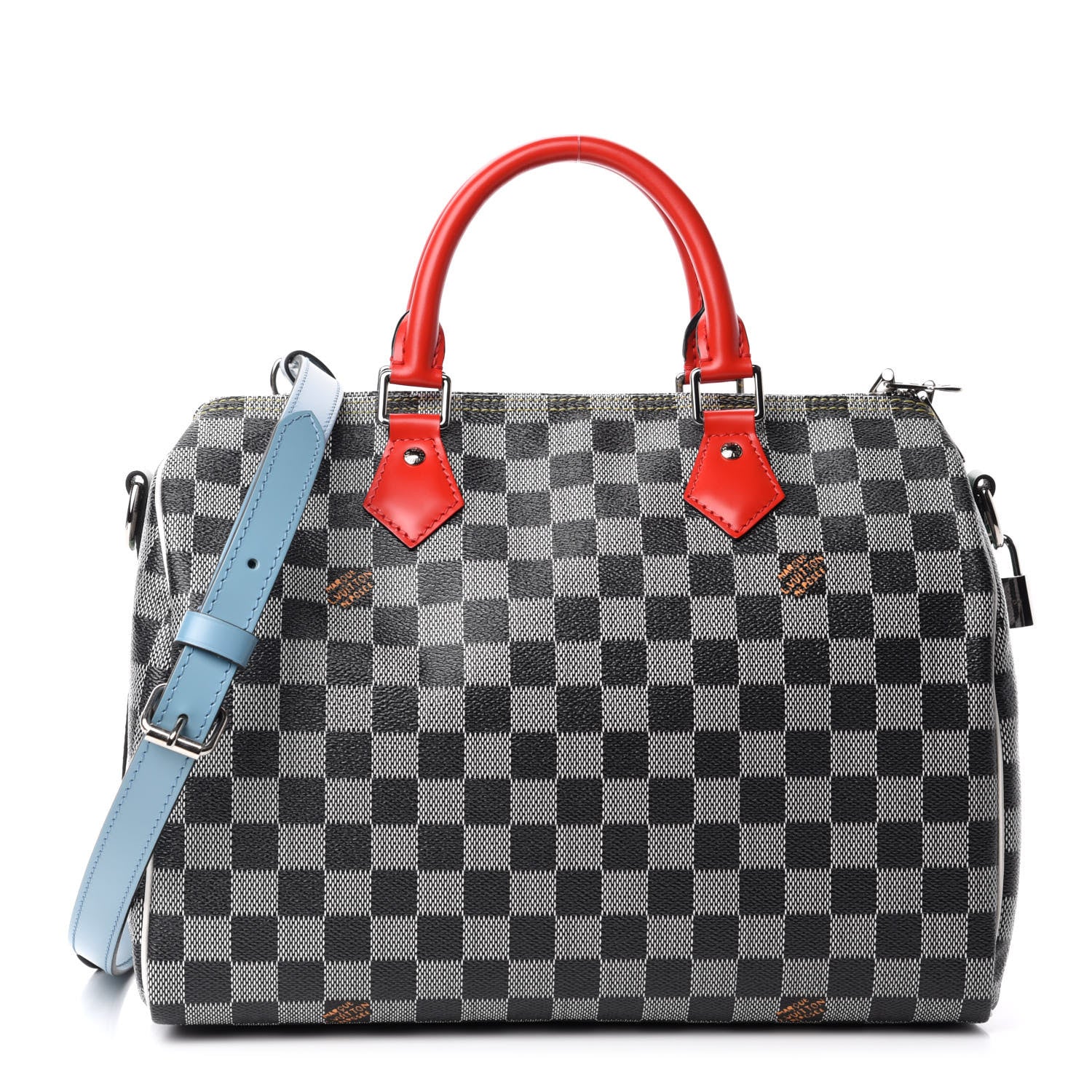 Louis Vuitton Damier Speedy Bandouliere 30 Black White 1 of 14