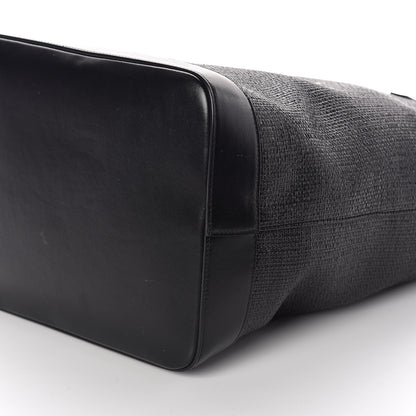 Saint Laurent Linen Canvas Teddy Shopping Bag Black 8 of 10