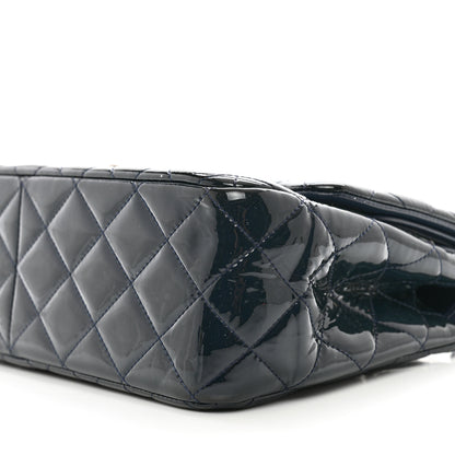 Chanel Patent Quilted Jumbo Double Flap Navy 11 of 11