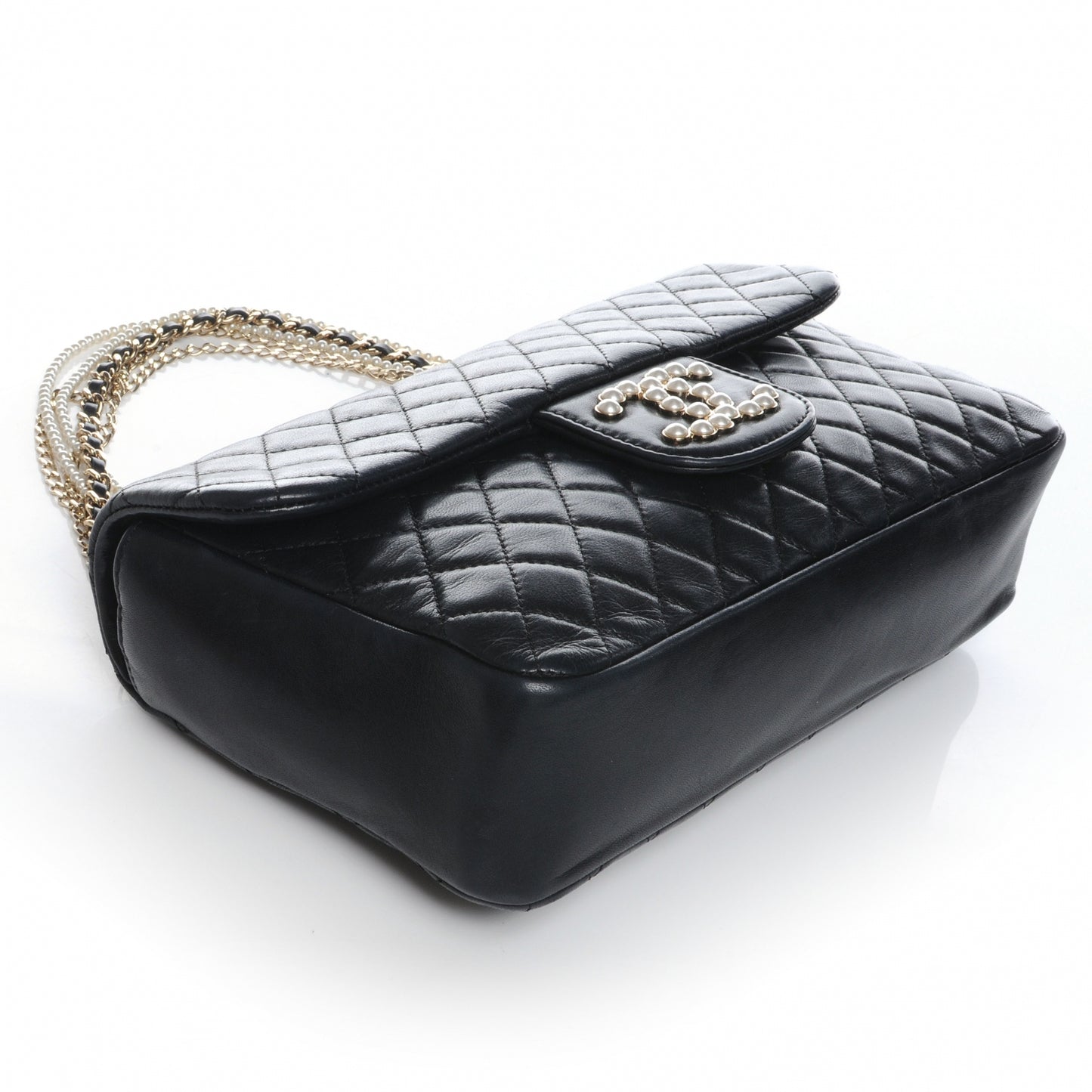 Lambskin Medium Westminster Pearl Flap Black