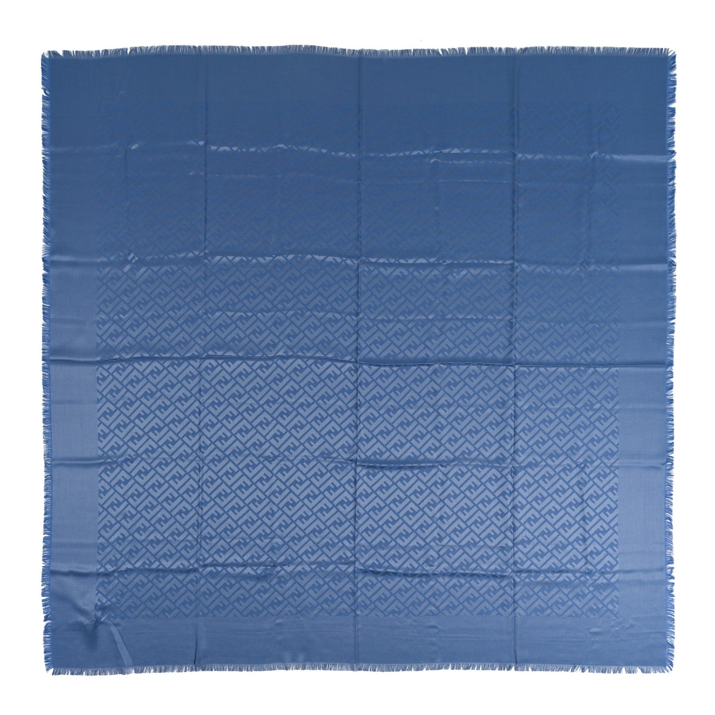 Silk Wool FF Scarf Blue