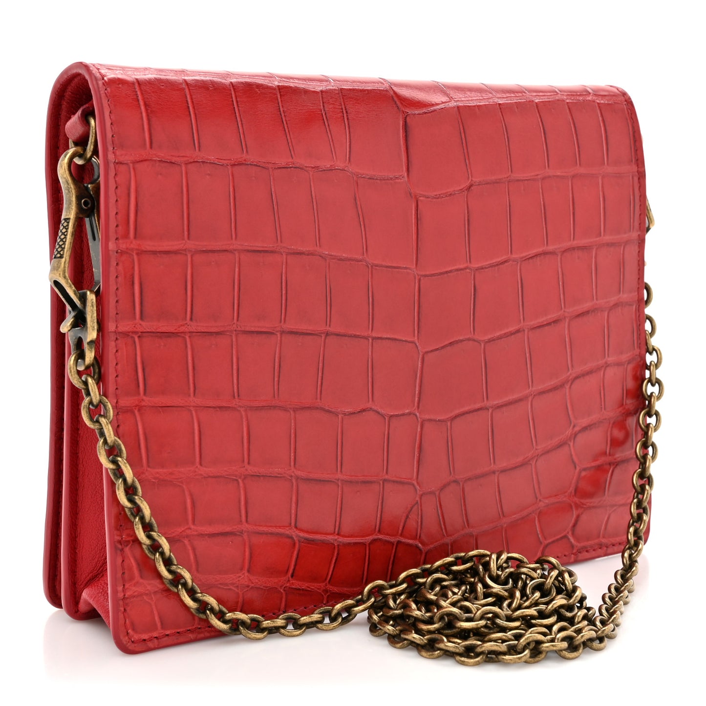 Crocodile Chain Wallet Red