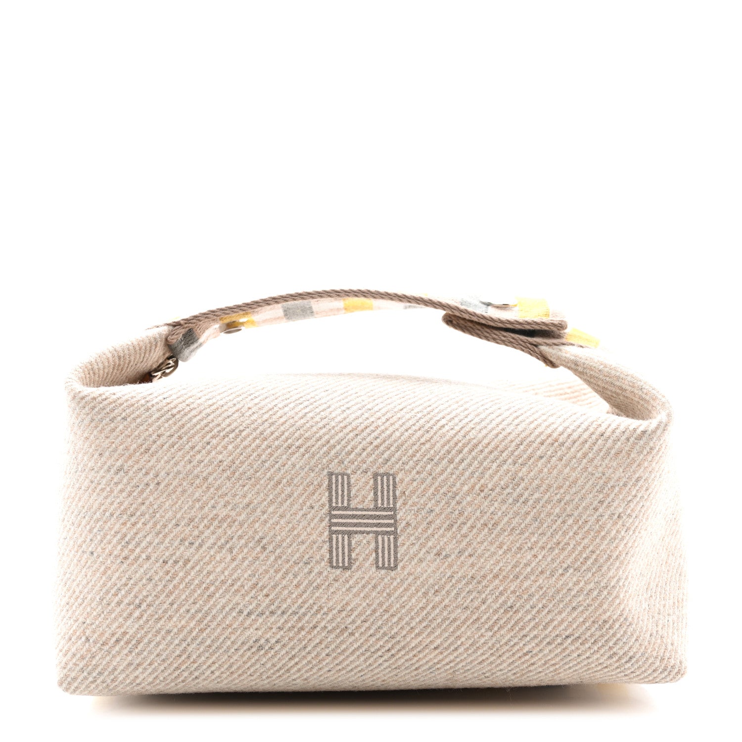 Hermes Wool Small Au Carre Bride-A-Brac Pouch Seigle 1 of 7