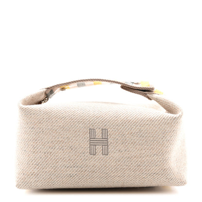 Hermes Wool Small Au Carre Bride-A-Brac Pouch Seigle 1 of 7
