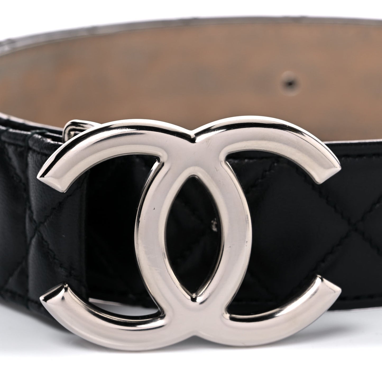 Lambskin Quilted CC Belt 80 32 Black