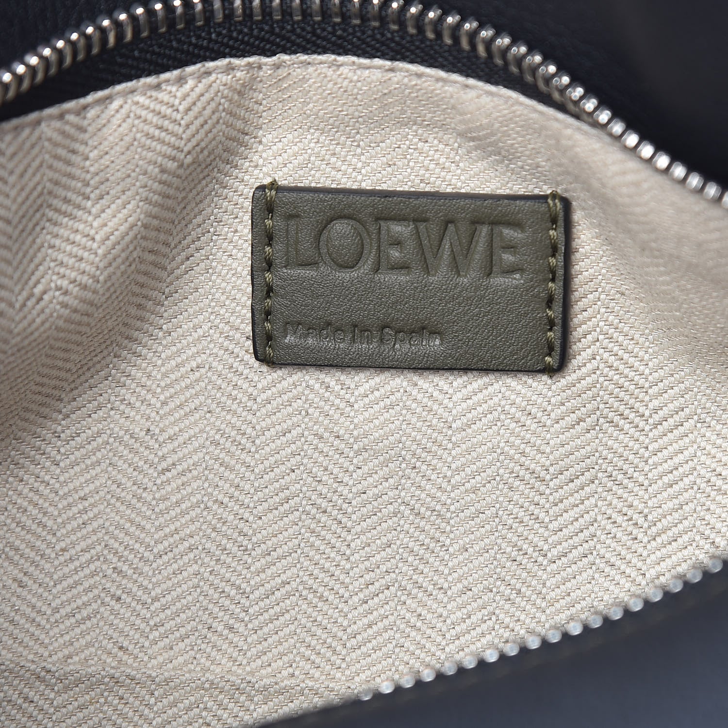 Loewe Calfskin Small Puzzle Bag Khaki Green Soft White 6 of 9