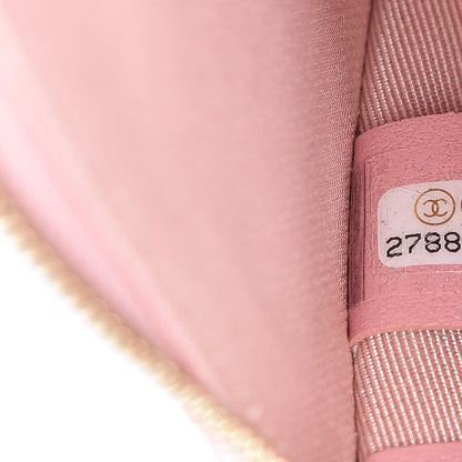 Chanel Iridescent Caviar Quilted Zipped Key Holder Case Rose Pink 7 of 8