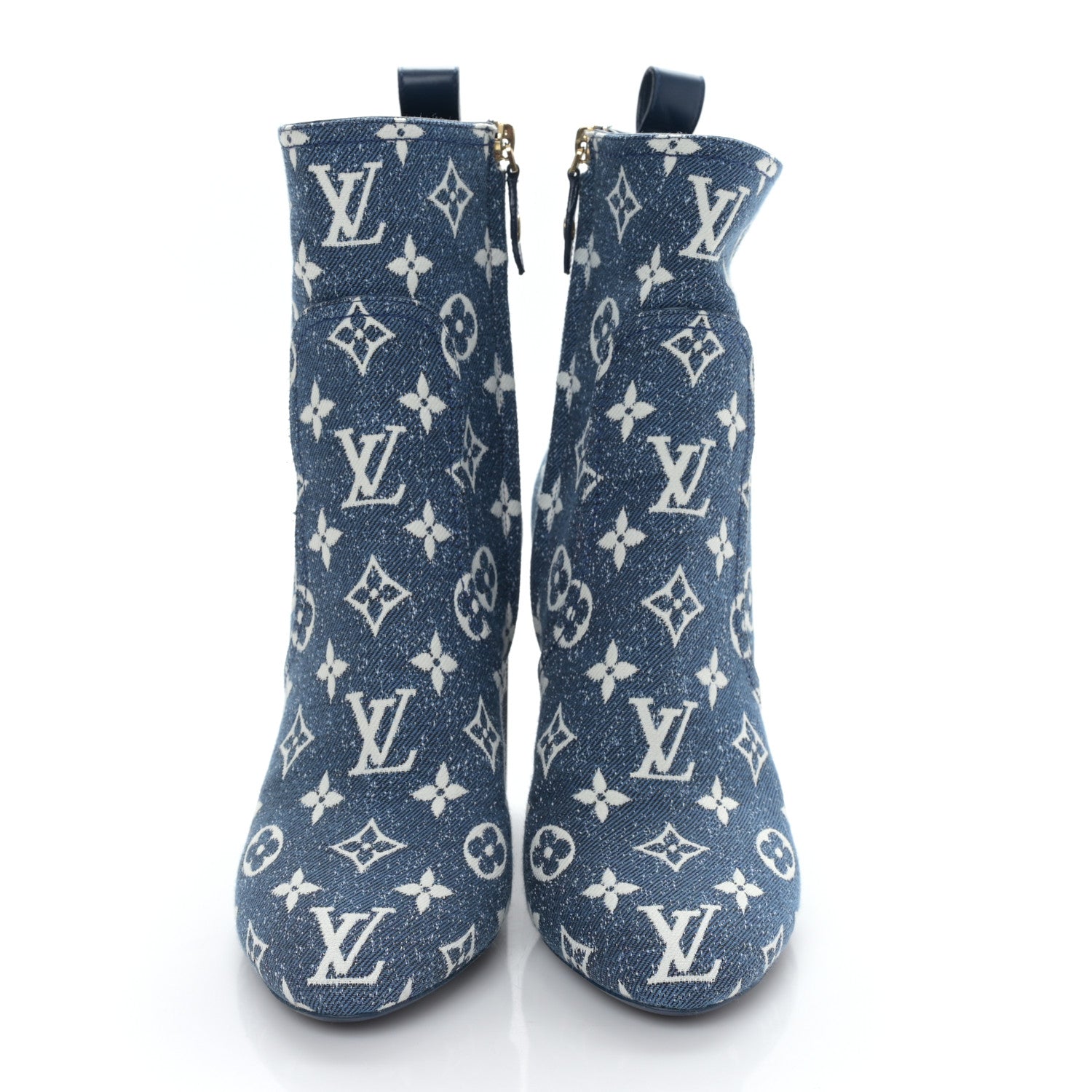 Louis Vuitton Denim Monogram Silhouette Ankle Boots 39 Navy Blue 2 of 8