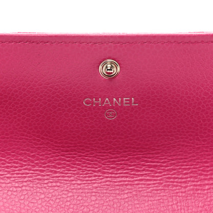 Chanel Caviar Quilted Large Gusset Flap Wallet Pink 6 of 9