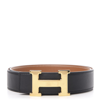 Hermes Box Epsom 32mm H Belt 80 32 Black Gold 1 of 8