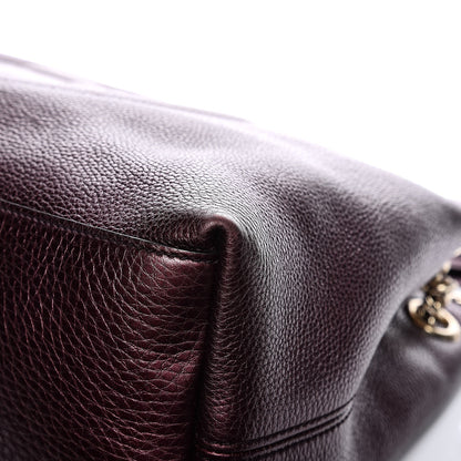 Gucci Metallic Cellarius Calfskin Medium Soho Chain Shoulder Bag Classic Burgundy 11 of 13