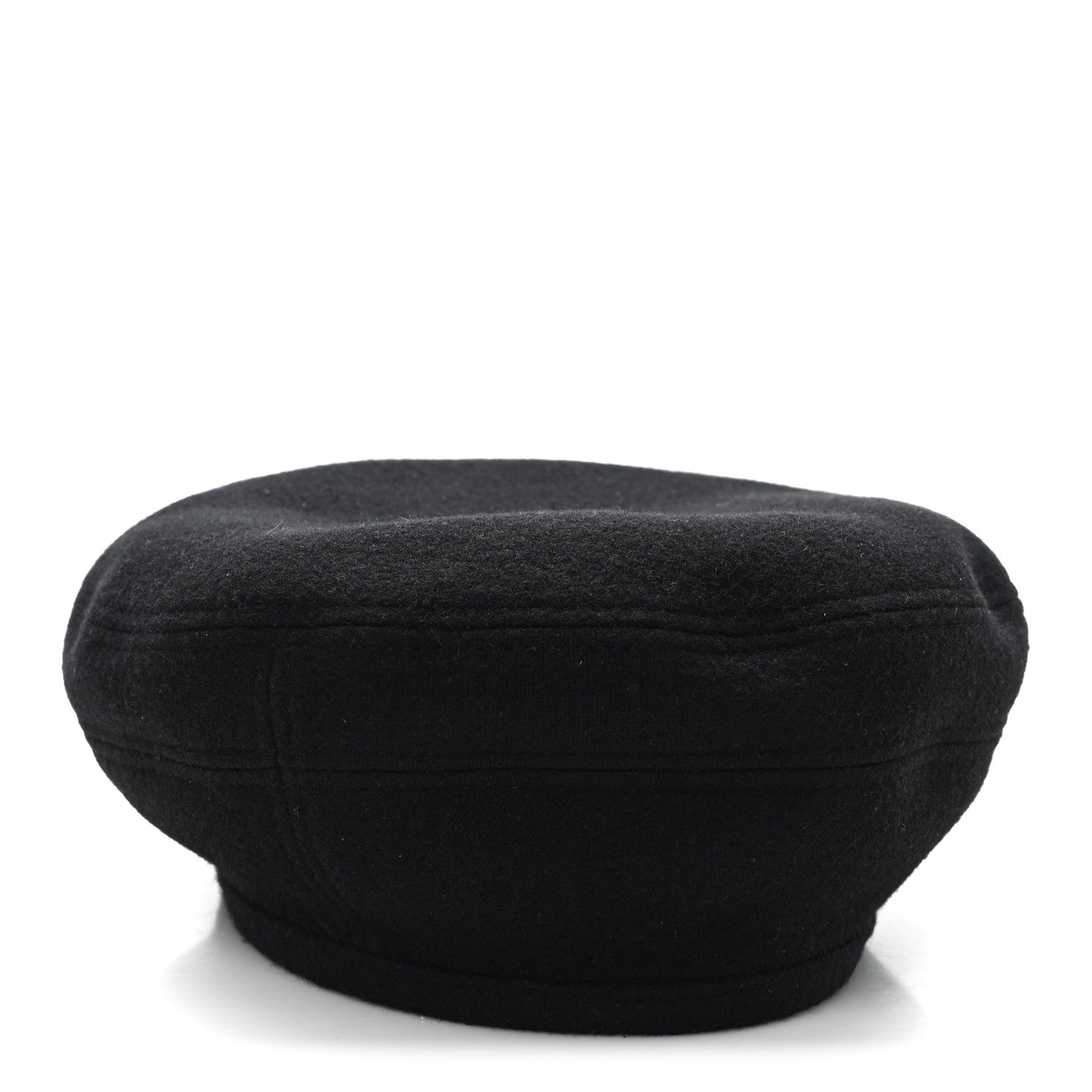 Hermes Wool Cashmere Saint Honore Drap Beret 56 Black 5 of 9