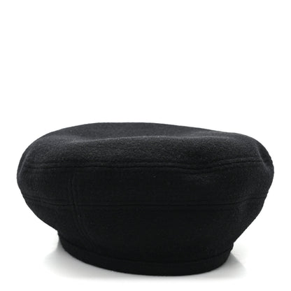 Hermes Wool Cashmere Saint Honore Drap Beret 56 Black 5 of 9