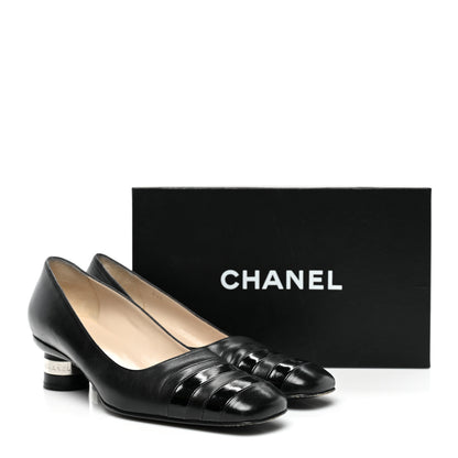 Chanel Lambskin Patent Pumps 38.5 Black 10 of 10