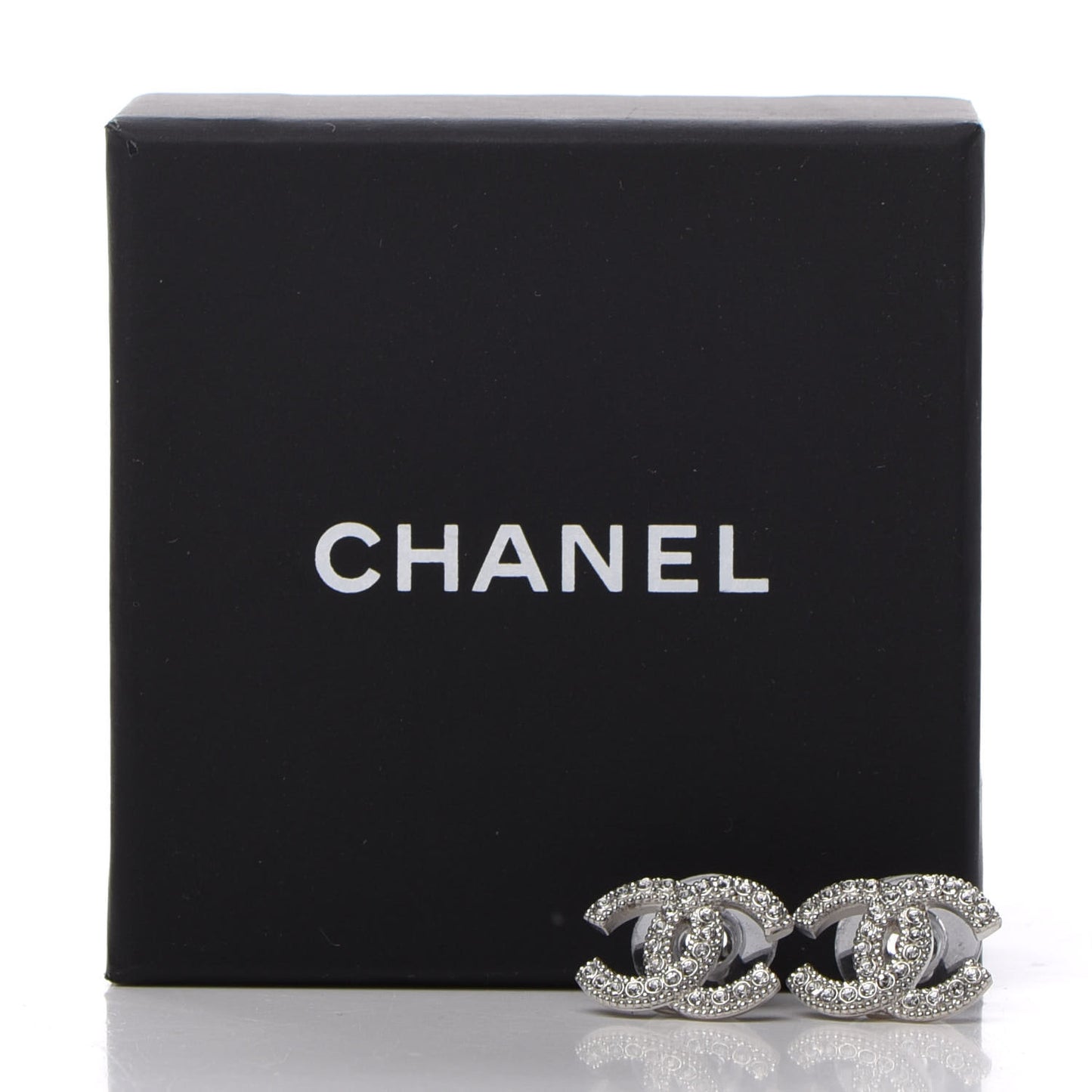 Crystal CC Earrings Silver