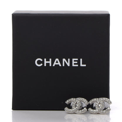 Chanel Crystal CC Earrings Silver 5 of 5