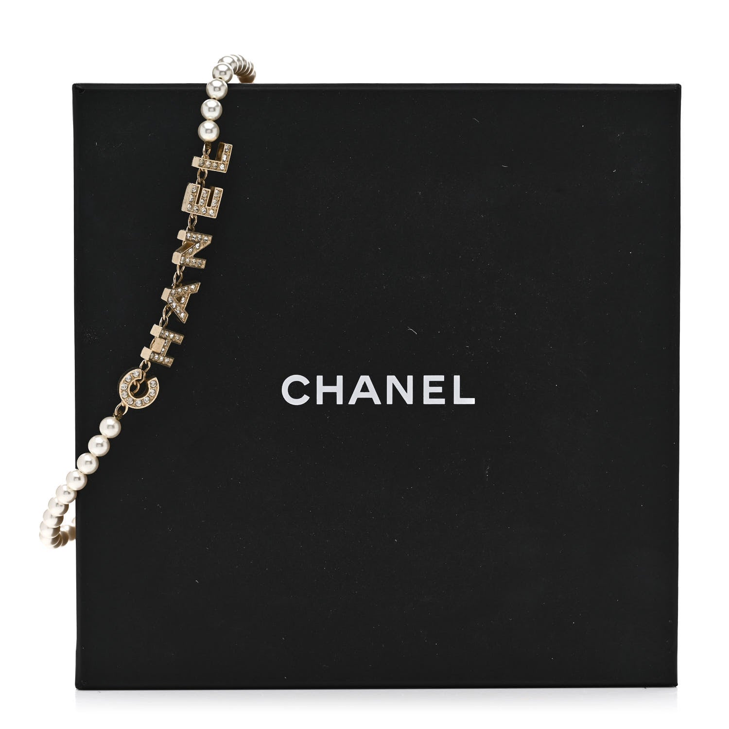 Chanel Pearl Crystal CC Logo Short Necklace Gold 6 of 6
