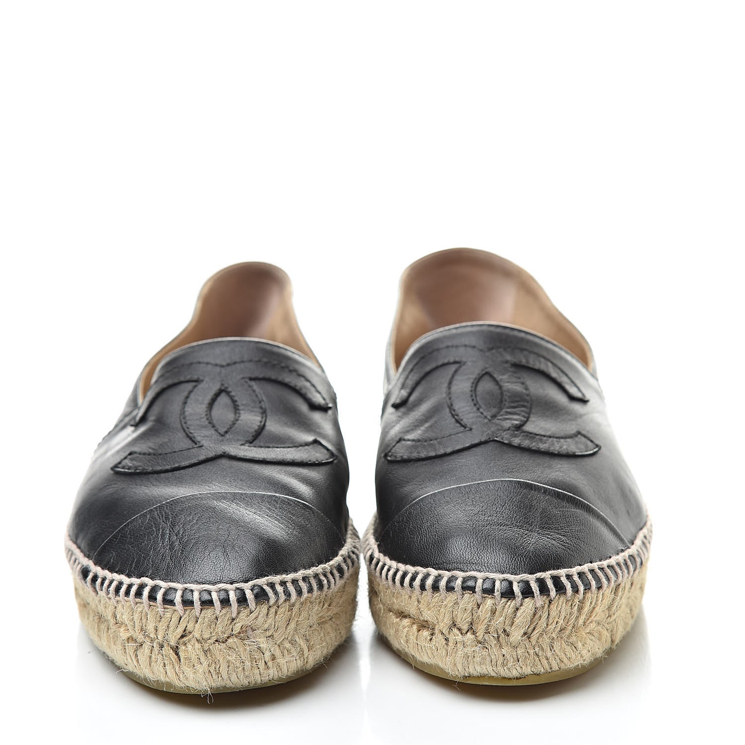Chanel Lambskin CC Espadrilles 36 Black 2 of 10