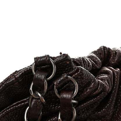 Chanel Distressed Glazed Caviar Quilted Large Elastic Tote Dark Brown 11 of 14