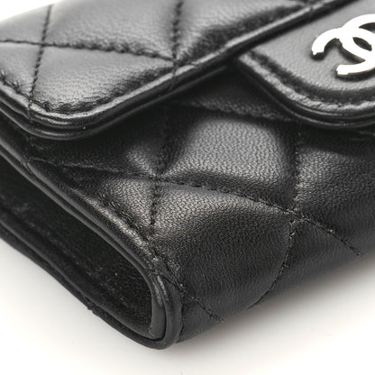 Chanel Lambskin Quilted Flap Card Holder Wallet Black 8 of 11