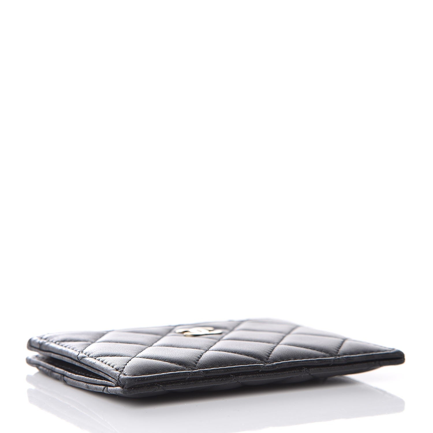 Chanel Lambskin Quilted Zip Card Holder Black 4 of 8