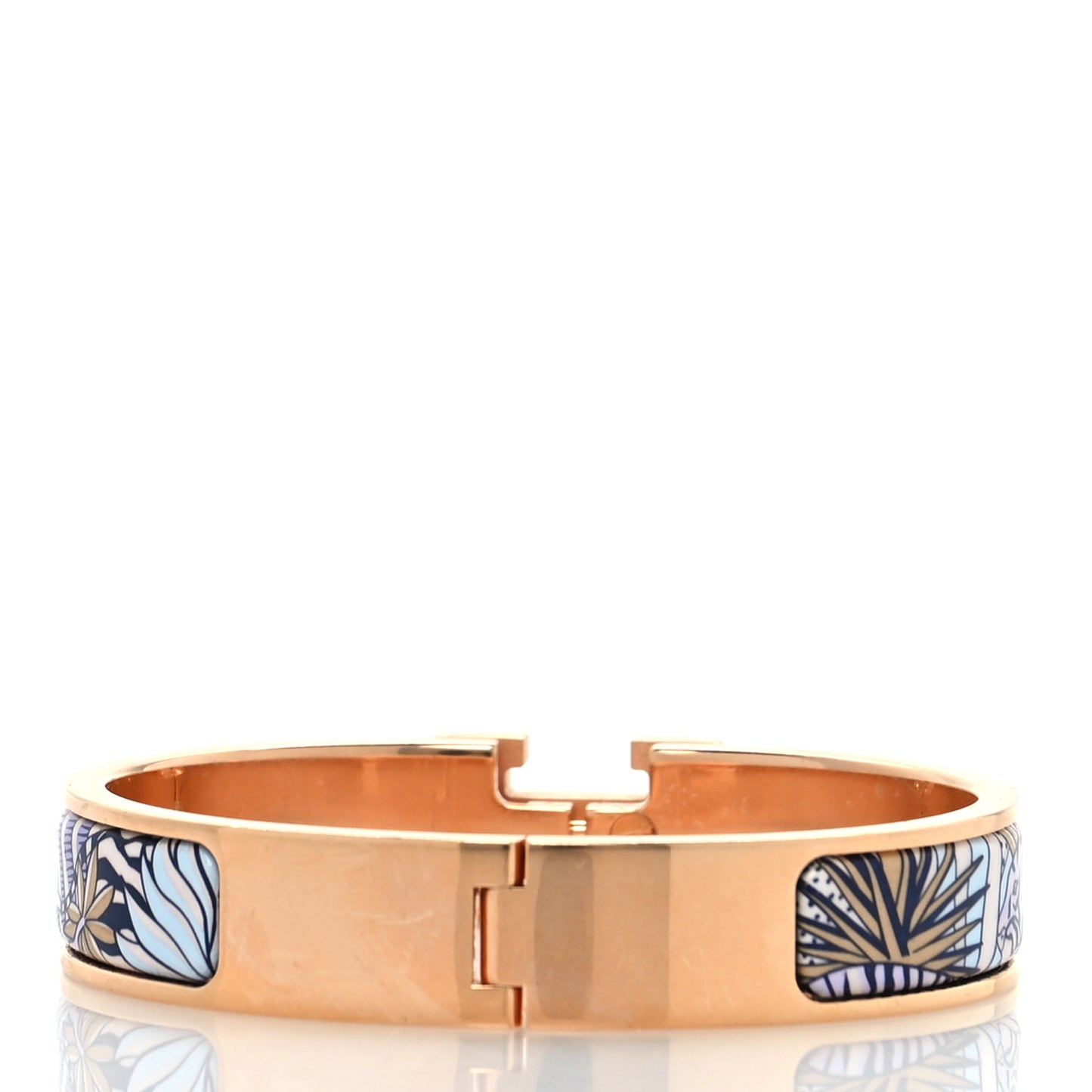 Enamel Narrow Print Animaux Camoufles Clic Clac H Bracelet PM Lilas