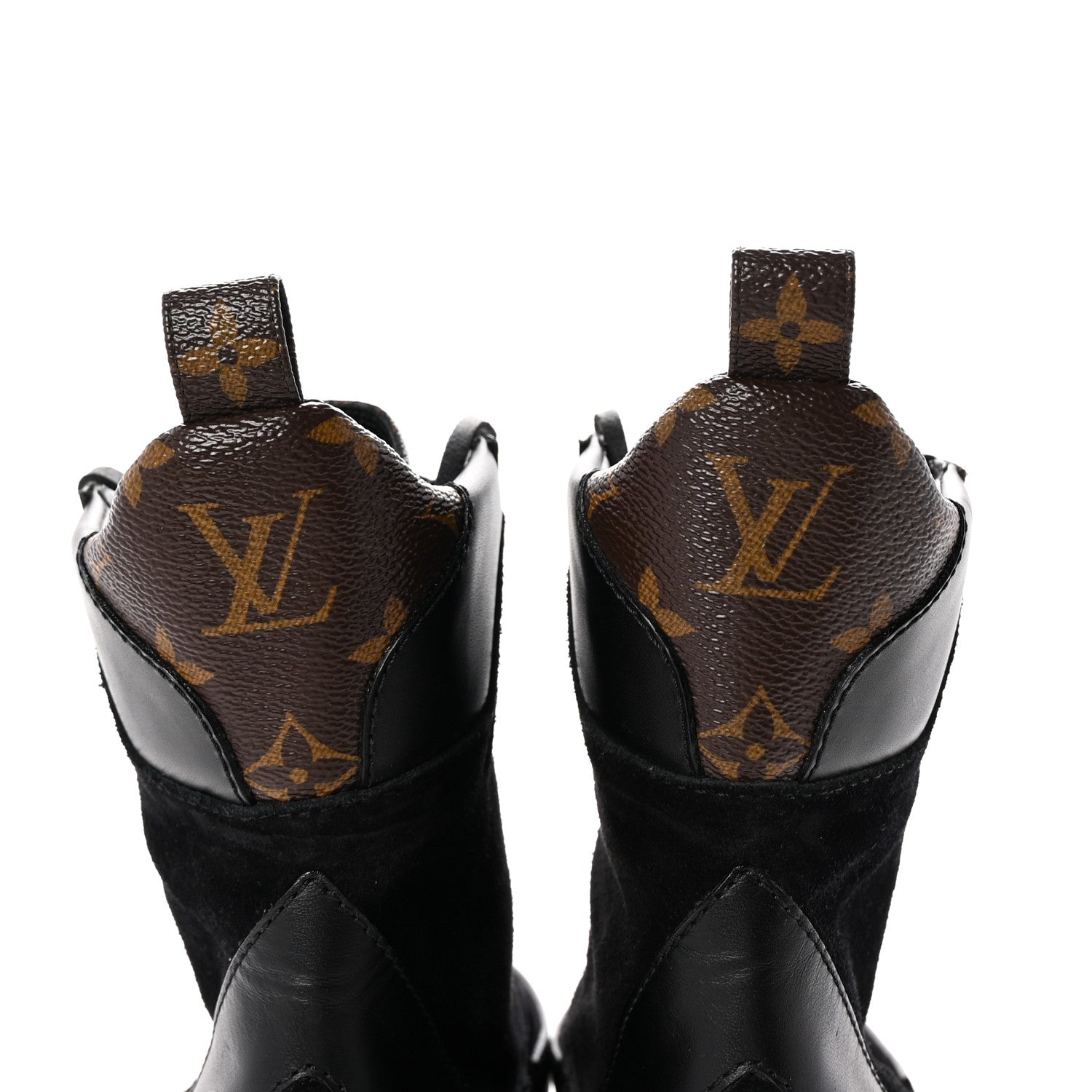 Louis Vuitton Suede Calfskin Monogram Laureate Platform Desert Boots 38 Black 6 of 11