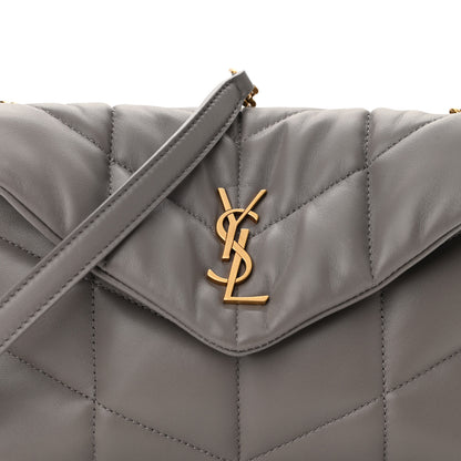 Saint Laurent Lambskin Quilted Toy Loulou Puffer Monogram Chain Satchel Fog 8 of 8