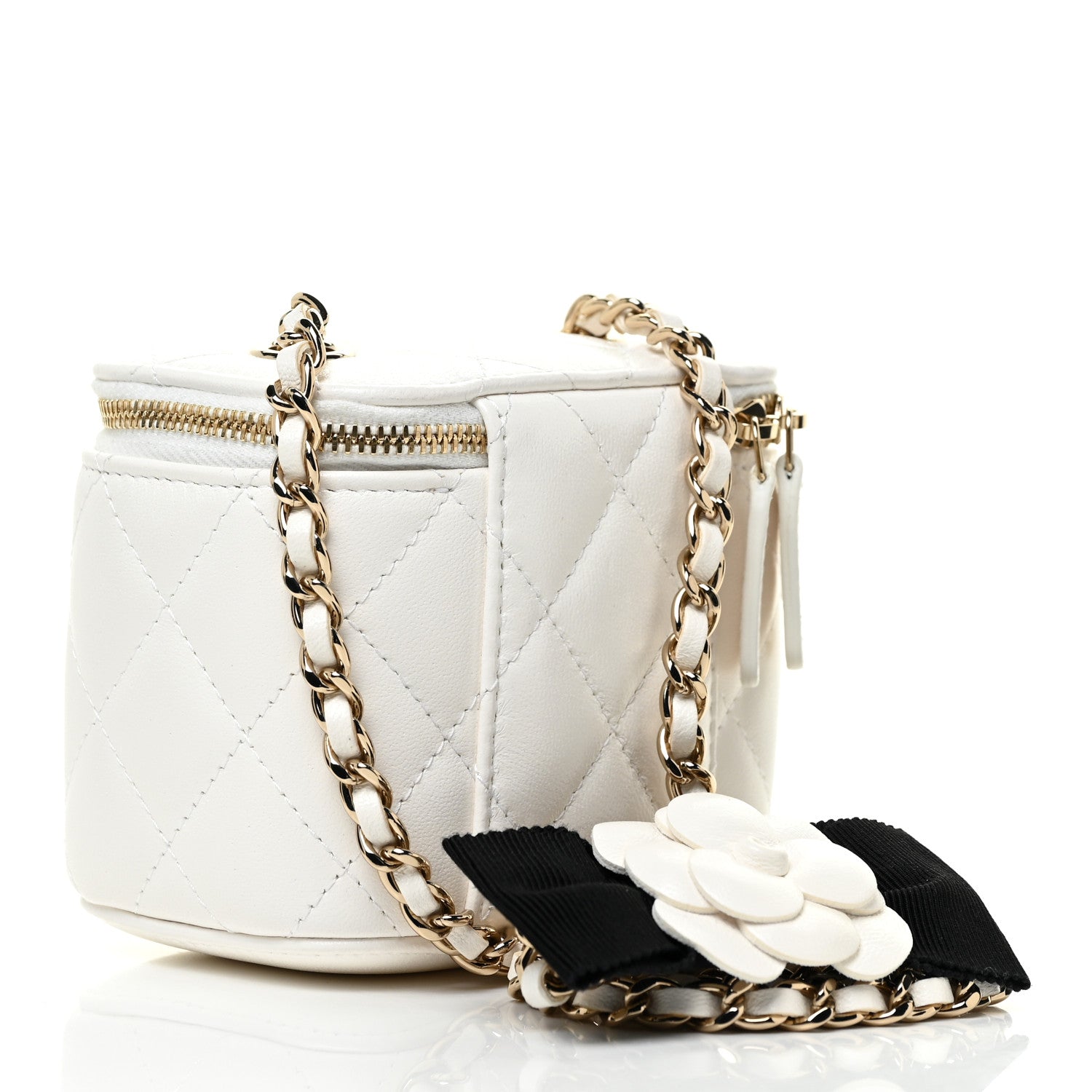 Chanel Lambskin Quilted My Chanel Lady Vanity Case With Chain White 3 of 13