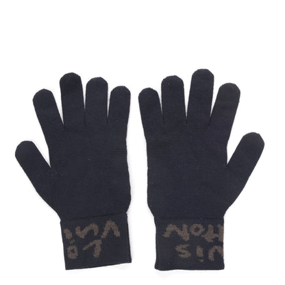 Louis Vuitton Wool Graffiti Gloves Navy 3 of 4