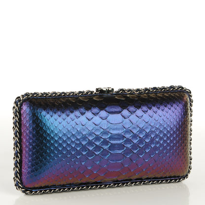 Chanel Metallic Python Chain Around Clutch Purple 3 of 6
