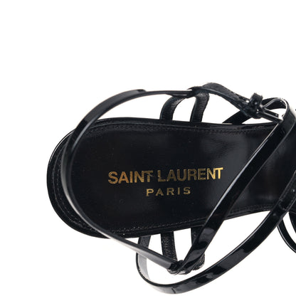 Saint Laurent Patent Platform Criss Cross Sandals 39 Black 7 of 8