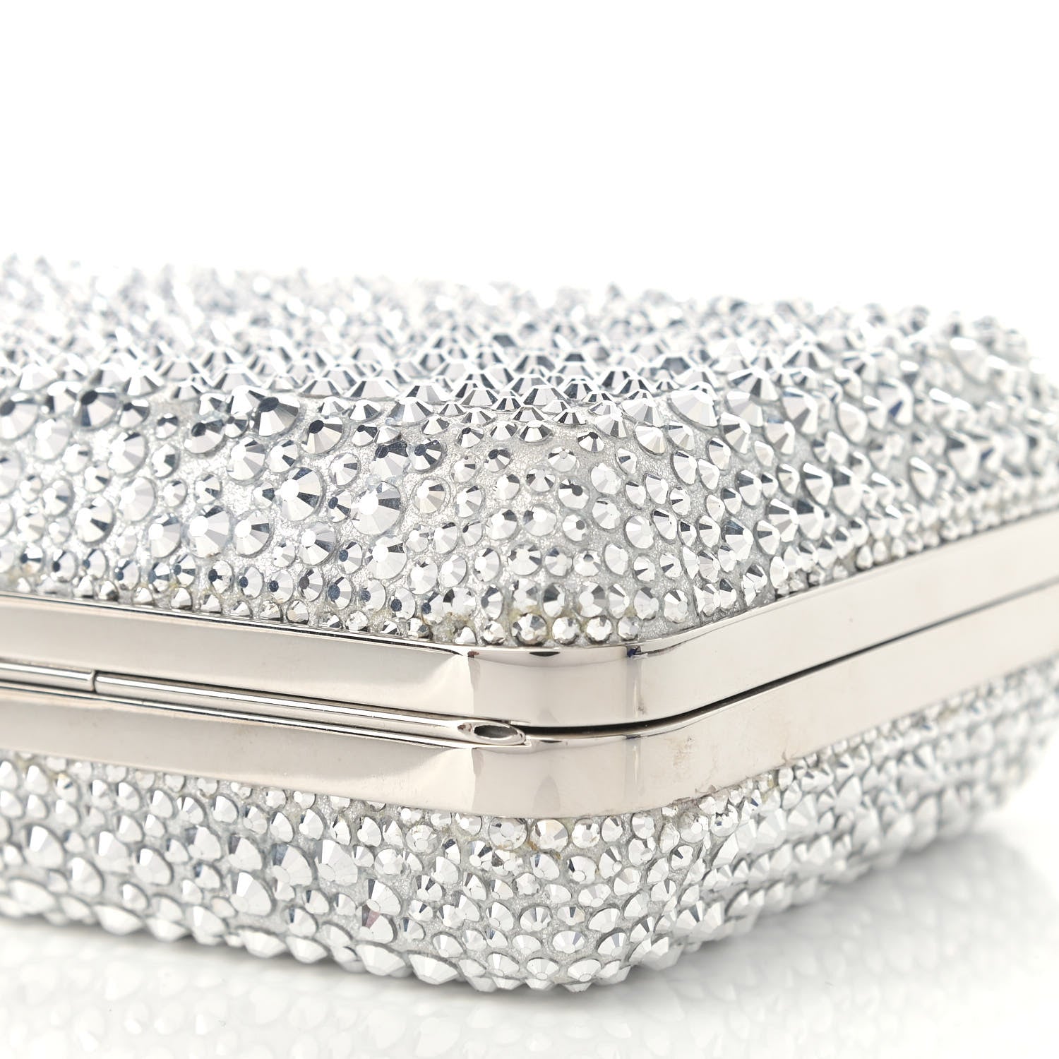Christian Louboutin Crystal Strass Fiocco Box Clutch Silver 8 of 11