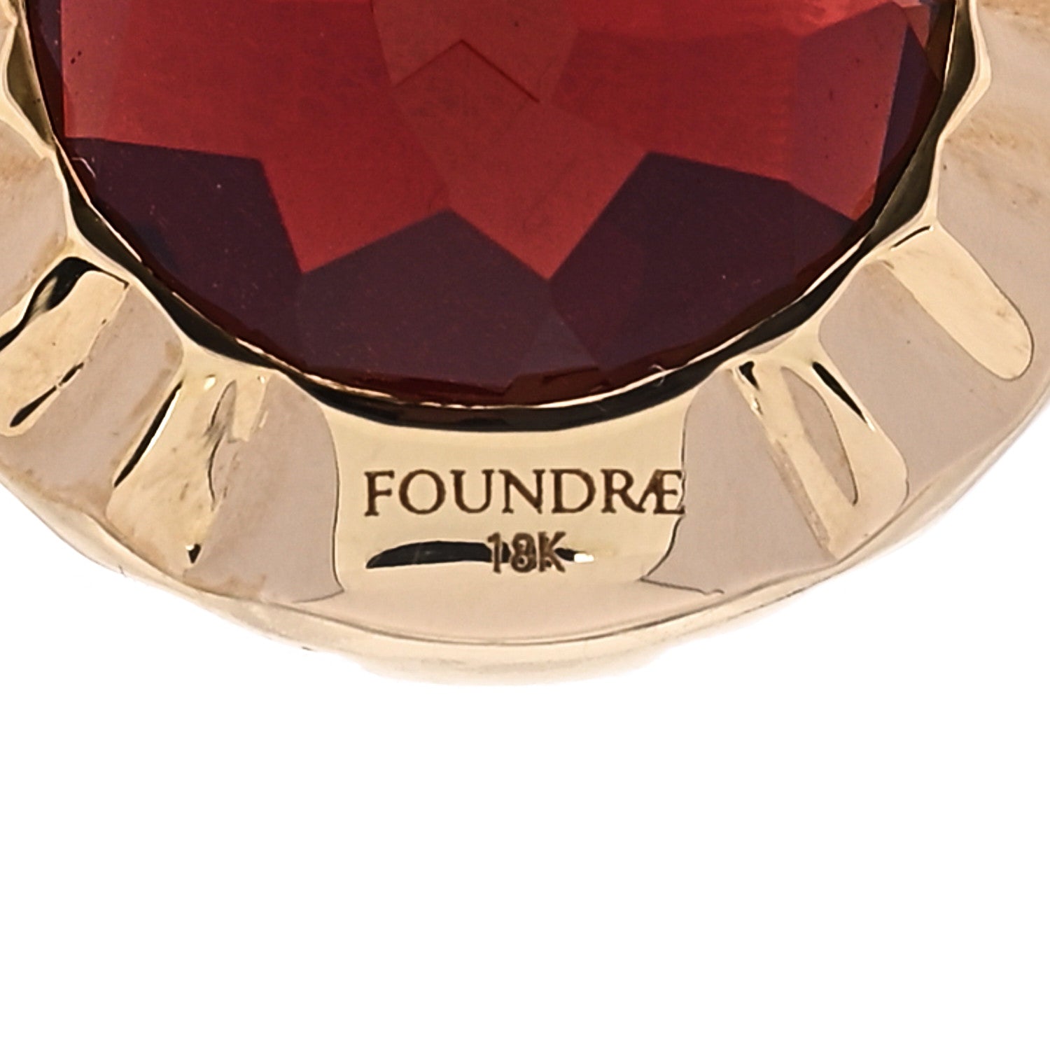 Foundrae 18K Yellow Gold Garnet Internal Compass Annex Link Pendant 4 of 4