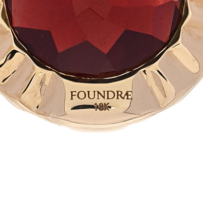 Foundrae 18K Yellow Gold Garnet Internal Compass Annex Link Pendant 4 of 4