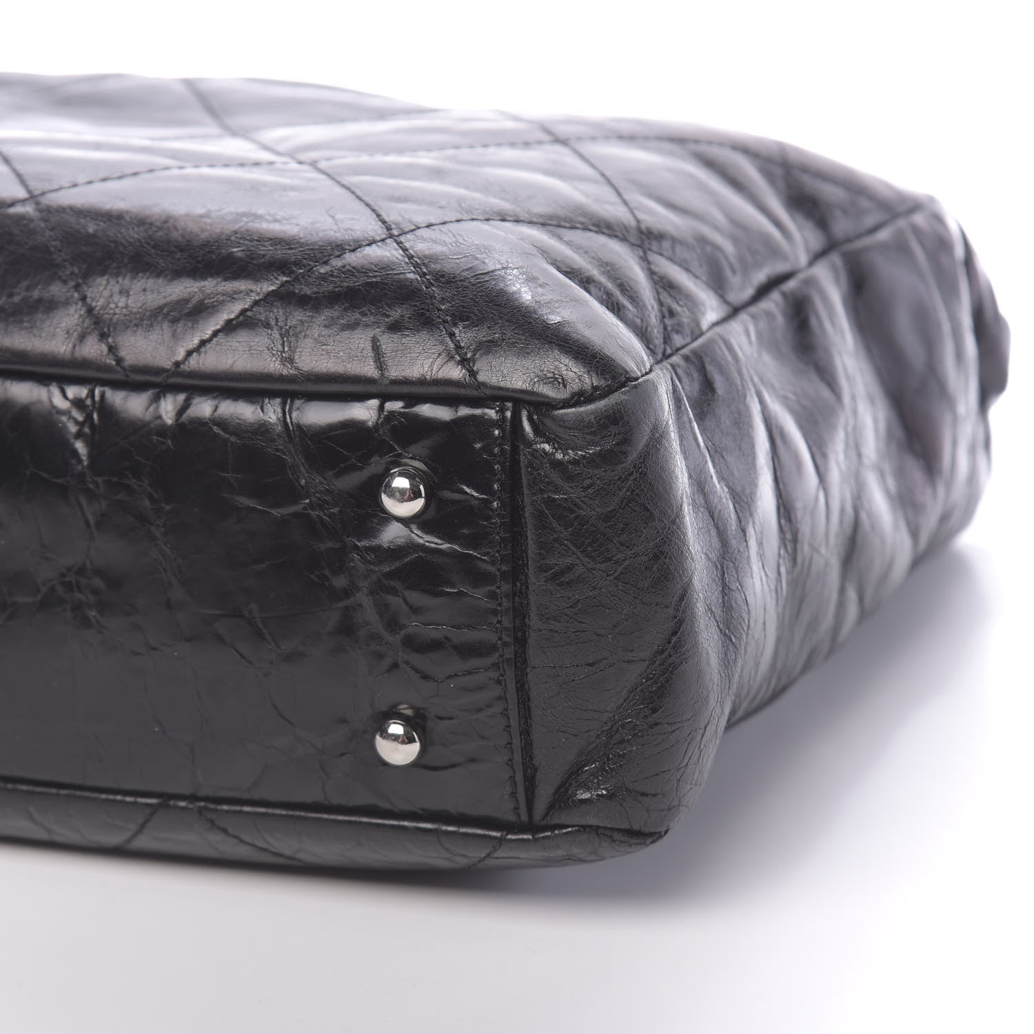 Chanel Glazed Calfskin Quilted Tweed Portobello Tote Black 10 of 10