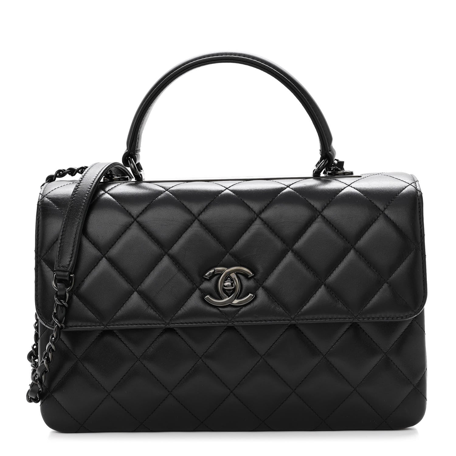 Chanel Lambskin Quilted Medium Trendy CC Flap Dual Handle Bag So Black 1 of 9