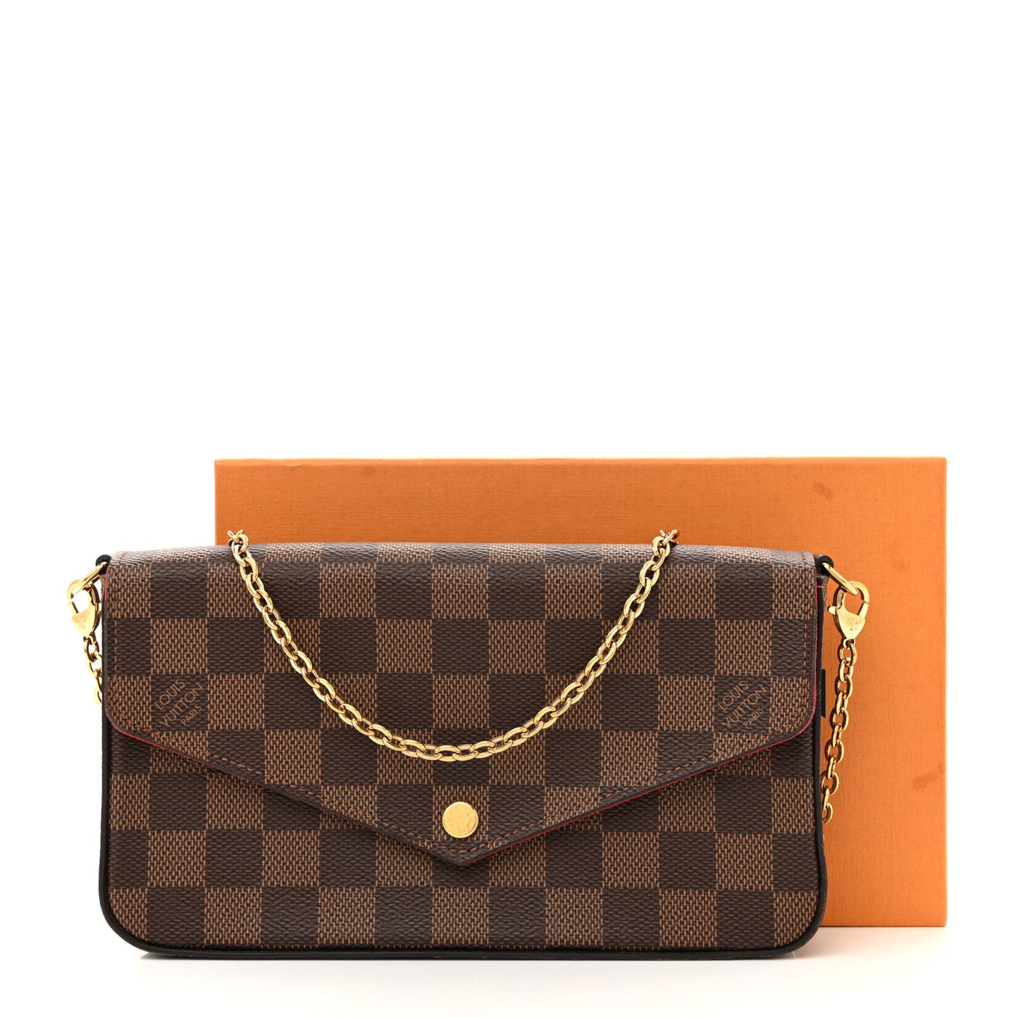 Damier Ebene Pochette Felicie Chain Wallet