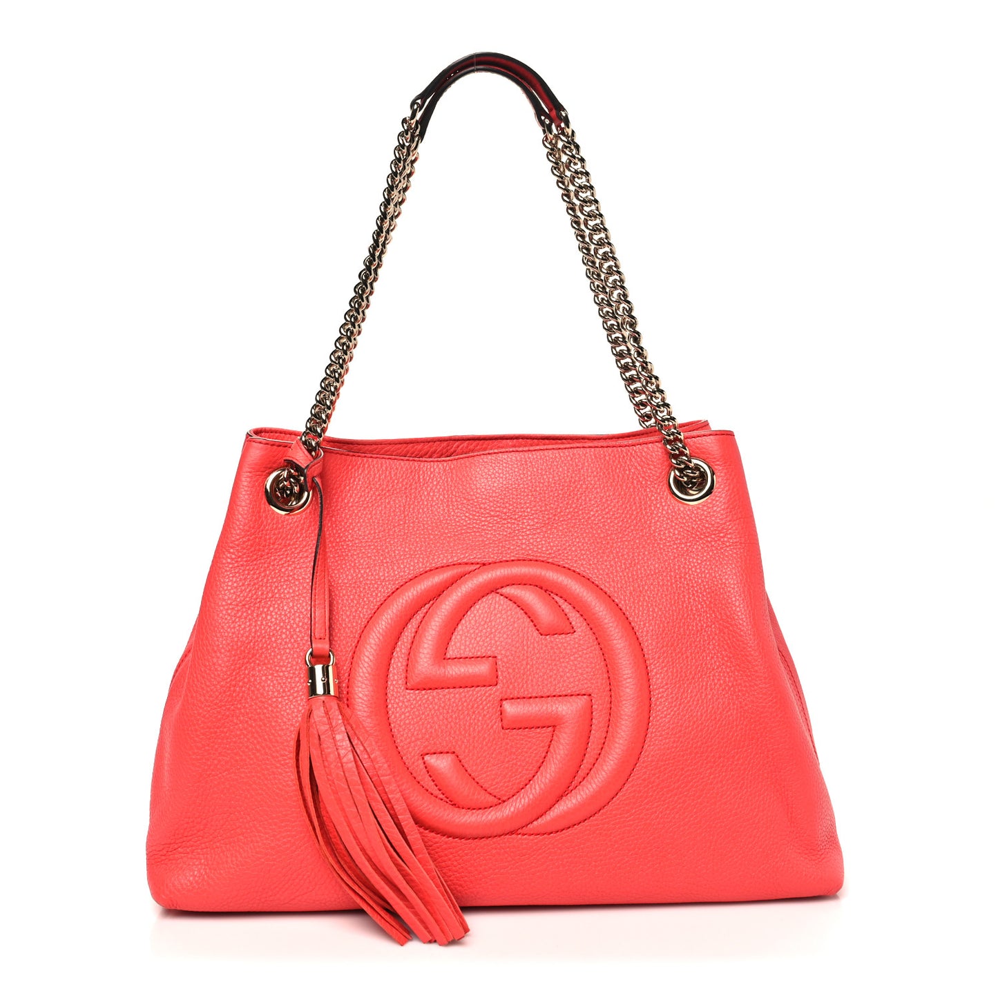 Pebbled Calfskin Medium Soho Chain Shoulder Bag Begonia Pink