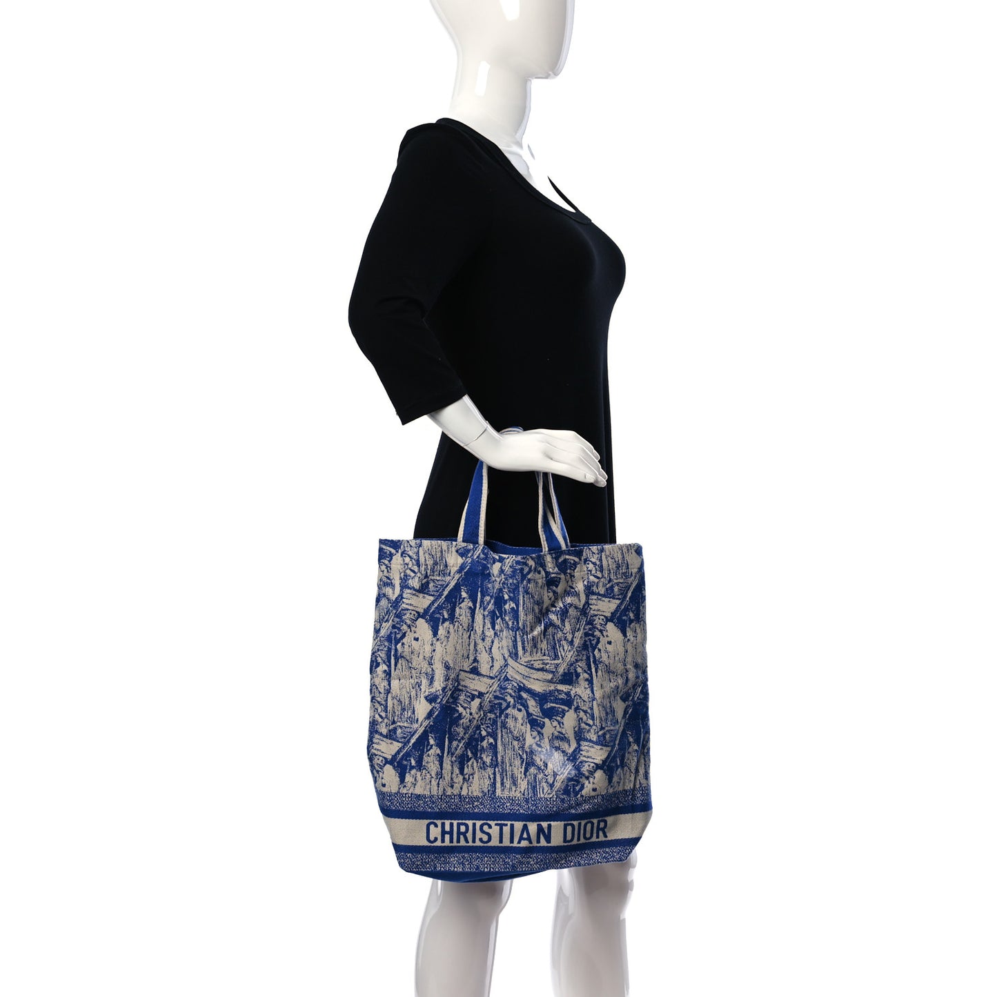 Canvas Print Cruise Tote Ivory Blue