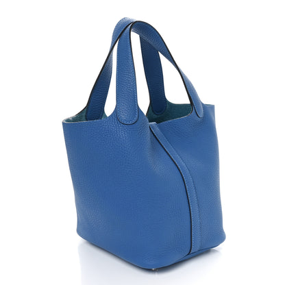 Hermes Taurillon Clemence Picotin Lock 18 PM Bleu Zanzibar 3 of 11