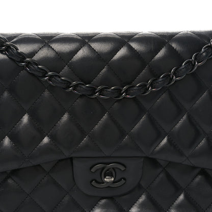 Chanel Lambskin Quilted Jumbo Double Flap So Black 8 of 11